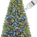 SHareconn 6ft Prelit Premium Artificial Hinged Christmas Tree with Remote Control,Timer, and 330 Warm White & Color LED Changing Lights, 952 Branch Tips, Perfect Choice for Xmas Decoration, 6 FT