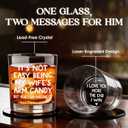AXIARA Husband Birthday Gifts for Men - 11 oz Engraved Crystal Whiskey Glasses - Anniversary Wedding Gift for Him, Birthday Gifts for Husband from Wife, I Love You Gift for Him Men