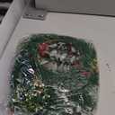 6 Pcs 8" Mini Christmas Wreaths for Kitchen Cabinet Small Christmas Candle Rings Wreaths, Front Door Pillars/Home Table Centerpieces Hanging Garlands, for Windows/Wedding Decor (No Red Ribbon)