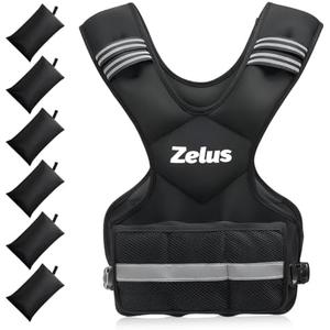 ZELUS Weighted Vest for Men and Women | 20-32lb Vest with 6 Ironsand Weights for Home Workouts | Adjustable Body Weight Vest Exercise Set for Cardio and Strength Training