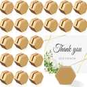 Ripeng 24 Pcs Gold Table Number Holders Wooden Place Card Holder Bulk Mini Hexagon Table Top Stand for Wedding Photo Menu Clips Display Office Banquet Birthday Party Restaurant
