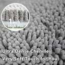BOANKODU Bathroom Rugs Sets 2 Piece, Extra Soft Chenille Bath Mat Absorbent Bathroom Rug, Bathroom Mat with PVC Non-Slip Bottom, Machine Washable Bath Rugs (32x20 Inch + 24x16 Inch, Light Grey)