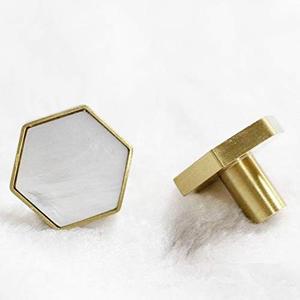 Decorative Hexagon Brass Kitchen Cabinet Knobs White Shell Drawer Dresser Knobs Furniture Cupboard Door Pull Handles Modern 4Pack (4) Decorative Hexagon Brass Kitchen Cabinet Knobs White Shell Drawer Dresser Knobs Furniture Cupboard Door Pull Handles Modern 4Pack (4)
