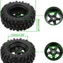 4x 1:10 RC Off-Road Car Wheel Tires 5 Spokes Wheel Rim 12 mm Hex RC Parts