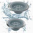 Kitchen Set of 2 Sink Strainers, Flexible Silicone Good Grip Kitchen Sink Drainers, Traps Food Debris and Prevents Clogs, Large Wide 4.5 Diameter Rim