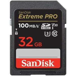 SanDisk 32GB Extreme PRO SDHC UHS-I Memory Card - C10, U3, V30, 4K UHD, SD Card - SDSDXXO-032G-GN4IN