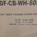 Bulletin Board, 36" x 24", Cork Board for Wall, Rustic White Wooden Frame, Hanging Pin Board for Home & Office Decor, 10 Push Pins