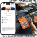 Luggage Tag with NFC & QR Code - Find My Bag Tracker, No App Needed, Scan QR or Tap NFC to Contact Owner, Real-Time Location Alert Upon Scan to Email, One-Time Purchase No Subscription - Colorful 3pcs