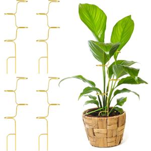 succulentlovers 4PCS Indoor Plant Support Stakes, 12.6 Inch Metal Monstera Plant Supports, Indoor Plant Trellis Plant Stem Holder Support for Indoors & Outdoor Garden Plants Stabilization and Supports