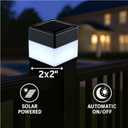 Solar LED Fence Post Cap Light 2x2 Inch (5x5cm) - for Wrought Iron, Aluminum & Garden Fences, Waterproof Outdoor Solar Lights (Warm Light) (12)