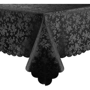 Smiry Rectangle Table Cloth, Waterproof Heavy Duty Vinyl Tablecloths, Wipeable Washable Table Cover for Kitchen and Dining Room (Black, 54" X 78")