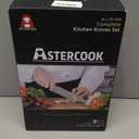 Knife Set, Astercook 15 Pieces Kitchen Knife Set with Built-in Sharpener, German Stainless Steel Knife Block Set, Razor-Sharp Knives with Full-tang Handle, Dishwasher Safe, Silver