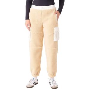 Roxy Women's Sherpa Jogger Relaxed Fit, Faux Sherpa Fleece Pant, Adjustable Waist, Pfas-Free, Fully Lined (Yellow, S)