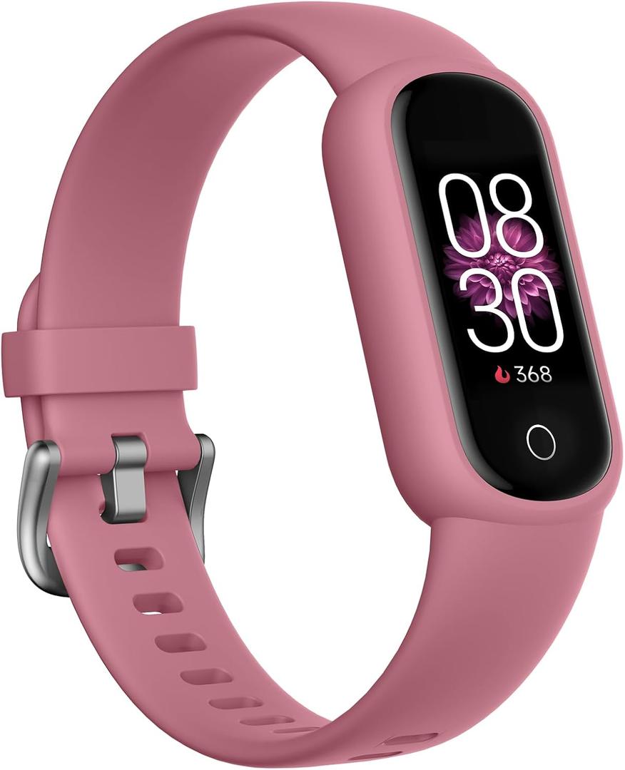 TOOBUR Fitness Tracker Watch with Heart Rate/Sleep Tracker/IP68 Waterproof, Activity Tracker with Pedometer Step Counter, Health Watch for Women with 14 Sports Compatible Android iOS, Parrot Pink