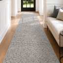 Color&Geometry Hallway Runner Rug 36"x144", Non-Slip, Easy to Clean Floor Carpet Runners for Hallways Entrance Living Room, Heather Beige