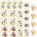 Soaoo 24 Pcs Brass Glass Frames for Pressed Flowers Wall, 6 Shapes, Gold, 4.1 x 6.1 inches