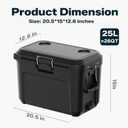 25L Portable Hard Cooler, 5 Days Ice Retention, Black