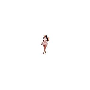 Kafiloe Women Sexy 2 Piece Outfits Clubwear One Shoulder Metallic Bodysuit Top Night Party Club Mini Skirt Set (Large, PInk)