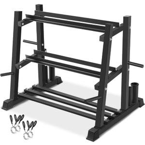 Dumbbell Rack, Bongkim Dumbbell Set with Rack Stand, Dumbbells Weights Rack for Home Gym, Weight Rack for Dumbbells, Kettlebells, and Weight Plates 1100LBS (black)