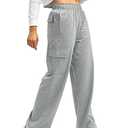 Viodia Womens Cargo Sweatpants High Waisted Wide Leg Baggy Cotton Pants Straight Leg Loose Joggers for Casual Lounge Light Grey
XL