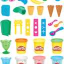 Play Doh Kitchen Creations Ice Cream Party Set with 22 Tools & 6 Colors, 2-Ounce Cans, Back to School Classroom Supplies, Preschool Toys, Ages +3 