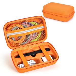 Hard Carrying Case Compatible with MYNT3D Super 3D Pen, Storage Carrier Case for Filament and other accessories (Orange)