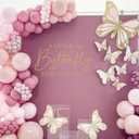 A Little Butterfly is On The Way Baby Shower Party Decal Sign - Gender Reveal Sign Decal, Butterfly Theme Baby Shower Decorations for Party, Balloon Arch, Backdrop