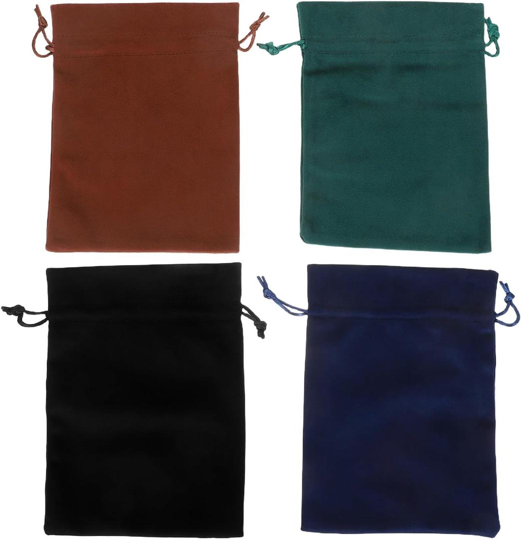 4pcs Soft Velvet Jewelry Pouches with Drawstrings - Small Velvet Bag for Jewelries Bracelets Necklaces Earrings Portable Trinket Bags for Festivals and Parties