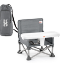 Bright Starts Pop 'N Sit Portable Booster, Indoor/Outdoor Use, Floor Seat with Feeding Tray, Grey, 6 Mos  3 Yrs