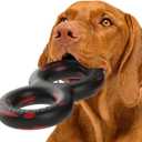 Goughnuts Dog Toys for Aggressive Chewers | Virtually Indestructible Pull Toy for Medium Breeds Such as Pit Bulls and German Shepherds | Heavy Duty Tug Dog Toy | Black, Size: 9"×5"
