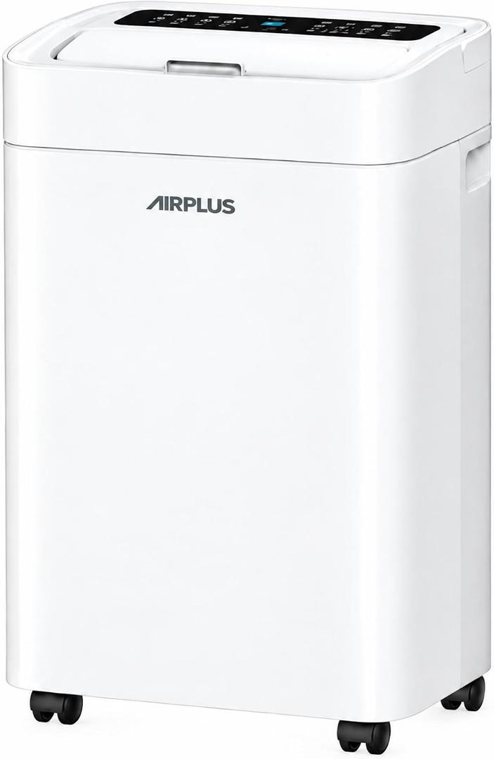 AIRPLUS Max 70 Pint Quiet Dehumidifier for Home Bedroom up to 4500 Sq Ft
Portable Dehumidifiers with Drain Hose for Large Room, Quiet Sleep Mode for Basement, RV Dehumidifier for Inside Camper