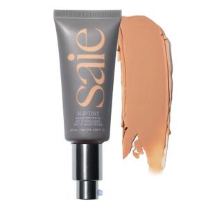 Saie Slip Tint Tinted Moisturizer with SPF 35 - Light Coverage, Glowy Skin Tint & Mineral Sunscreen for Face with Hydrating Hyaluronic Acid - Summer Makeup Essential - Shade Four (1.35 oz) (Shade 04 - Light to Medium, Neutral-red)