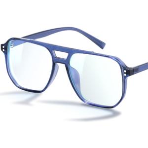 livho Vintage Aviator Blue Light Blocking Glasses, Fashion Oversized Frames with UV Protection Coating, Unisex Design