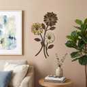 Xuhal Metal Flower Wall Art, 15.75 Inch Vintage Daisy Wall Decor, Rustic Metal Floral Hanging Farmhouse Spring Leaf Sculpture for Living Room Bedroom Indoor Outdoor(Brown)