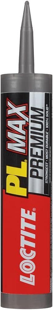 Loctite PL Premium Max Construction Adhesive, 9 fl oz Cartridge, 1 Pack - Versatile Construction Glue for Wood, Concrete, Stone & More