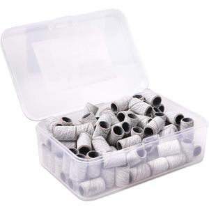 100 Pieces Large Nail Sanding Bands Professional Nail Manicure Great Fit for Nail Drill Bits for Acrylic Nails (240 Grit, Zebra)