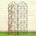 hogardeck 4 Packs 72 * 18 inch Metal Garden Trellis for Climbing Plants Outdoor,Heavy Duty,Black Coating Rustproof Trellis for Rose, Vegetable, Flowers, Expandable,Perfect for Training Climbing Plants