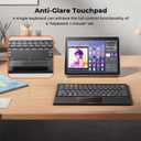 MEETION Foldable Bluetooth Keyboard with Touchpad, Tri-Folding Compact Box Portable Keyboard, Rechargeable Wireless Travel Keyboards with Trackpad for iPad Smartphone Laptop PC Windows iOS Mac Android
