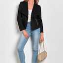 PRETTYGARDEN Women's Faux Suede Jackets 2026 Fashion Fall Clothes Long Sleeve Open Front Cropped Coat Outwear (Black, S)