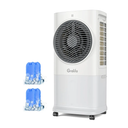 Grelife 3-in-1 Portable Air Conditioner, 400 Sq.Ft Evaporative Air Cooler with 1.72Gal Tank & 4 Ice Packs, 360° Oscillation, 30ft/s Wind Speed, 42dB Quiet, 8H Timer for Bedroom/Office/Home