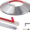 Art3d 20ft Outside Vinyl Corner Trim Peel and Stick for Tile and Wall Edges, Furniture Decoration Stainless Steel