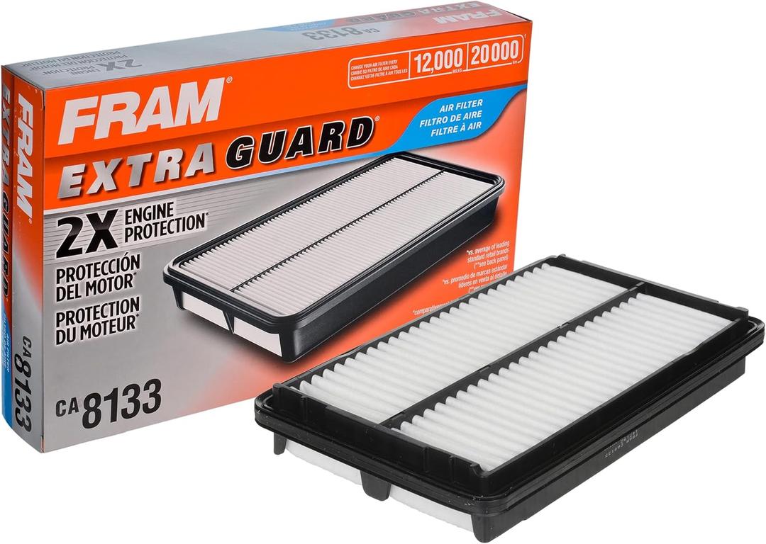 FRAM Extra Guard CA8133 Replacement Engine Air Filter for Select 1998-2002 Honda Accord (2.3L), Provides Up to 12 Months or 12,000 Miles Filter Protection