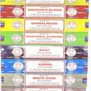 Nag Champa Incense Sticks Variety- Pack (12 Incenses, 140+ Sticks) (Satya Bangalore: 12 Assorted Incenses)