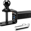 METOWARE ATV/UTV Trailer Hitch 3-in-1 Towing Ball Mount with 2 Inch Ball Hitch Rated 3500 LBS, Fits 2-Inch Receiver, 5/8-inch Pin Hole