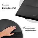 Fitvids 4'x8'x2" Gymnastics Mat, Home Exercise Mat with Carrying Handles, Folding Gym Workout Tumbling Mat for Yoga, Pilates, Stretching, MMA, Core Workouts, Fitness Aerobics Mats for Gym Training