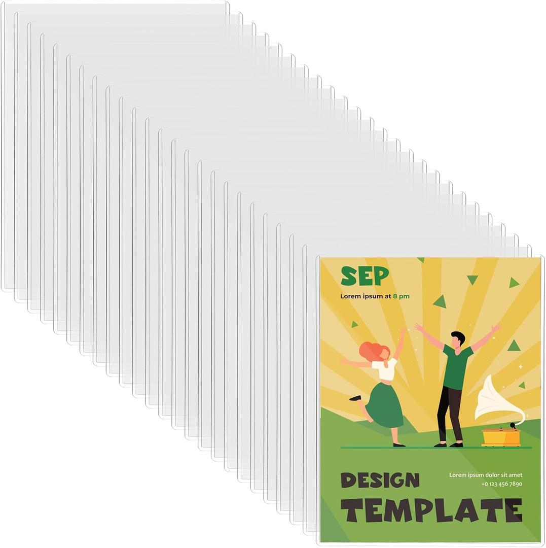 25 Pcs 8.5 x 11 Inch Clear Rigid Print Protectors, Hard Plastic Document Holders and Top Loaders for Photos, Prints, Menu Covers and Birth Certificate