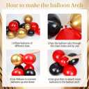 Movie Night Balloon Arch Garland Kit with Red Black and Gold Balloons Foil Balloons for Birthday Movies Night Theater Movie Theme Party Decorations