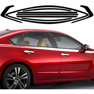 Side Chrome Delete Vinyl Wrap Kit fit for 2013 2014 2015 2016 2017 2018 Nissan Altima Window Trim with Gloss Black Blackout Film
