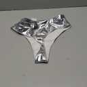 Kepblom Women's Thong Metallic Rave Bottoms Shiny High Waisted Panties for Festival Clubwear Dancing, Small