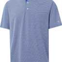 Rouen Mens Golf Shirts Short Sleeve Quick Dry Breathable Active Heather Jacquard Regular Fit Casual Polo Shirts for Men (Blue, XL)